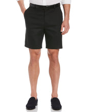 Linen-Blend Flat Front Shorts-Shorts-Jet Black-40-Cubavera