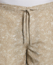 Linen Blend Tonal Tropical Print Short (Silver Lining) 