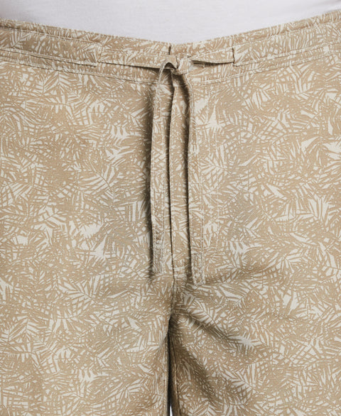 Linen Blend Tonal Tropical Print Short (Silver Lining) 