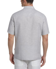 Linen Blend Yarn Dye Panel Guayabera Shirt (Sleet) 