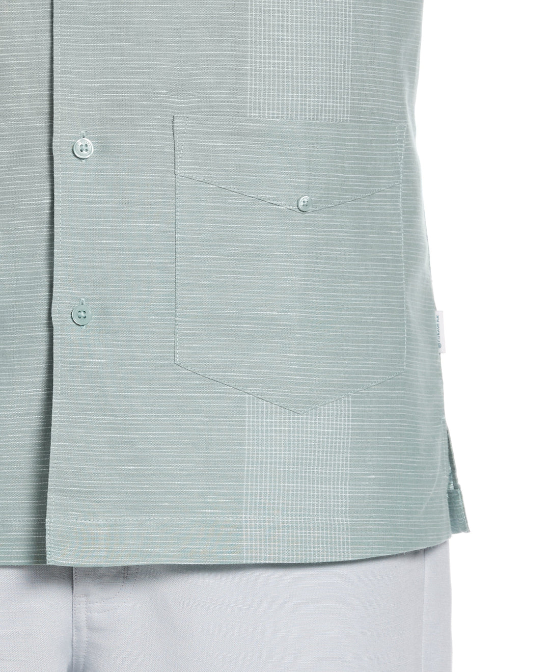 Linen Blend Yarn Dye Stripe Guayabera Shirt (Blue Surf) 