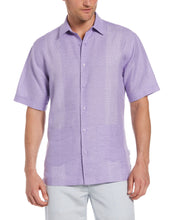 Linen Blend Yarn Dye Stripe Guayabera Shirt (Paisley Purple) 