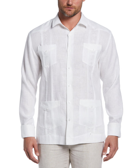 Linen Embroidered French Cuff Guayabera Shirt | Cubavera