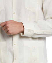 Linen Embroidered French Cuff Guayabera Shirt (Whisper White) 