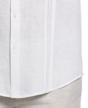 Linen Embroidered Tuck Panel Guayabera Shirt (Brilliant White) 