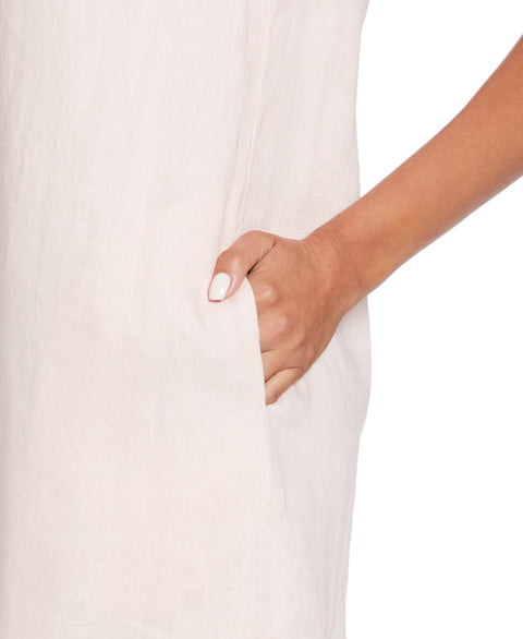 Linen Off-the-Shoulder Knee-Length Dress (Pink Dogwood) 