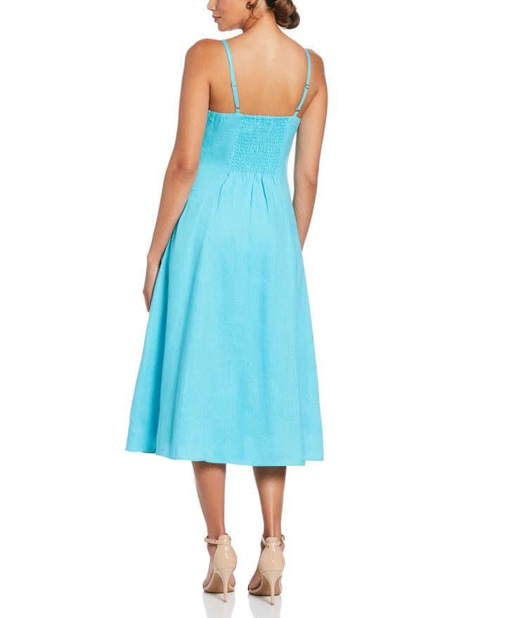 Linen Thin Strap Midi Dress (Capri) 