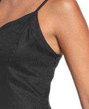 Linen Thin Strap Midi Dress (Black) 
