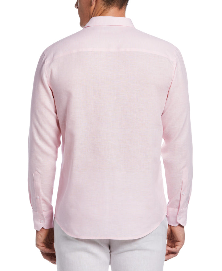 Linen Triple Tuck Embroidered Shirt (Rose Shadow) 