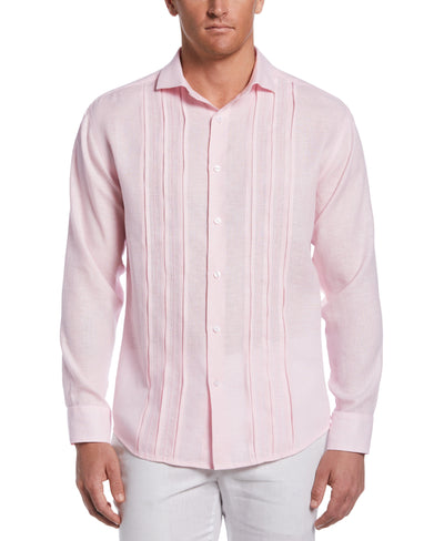 Linen Triple Tuck Embroidered Shirt (Rose Shadow) 