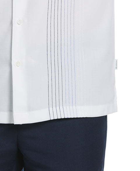 Ombre Embroidered Stripe Shirt (Brilliant White) 