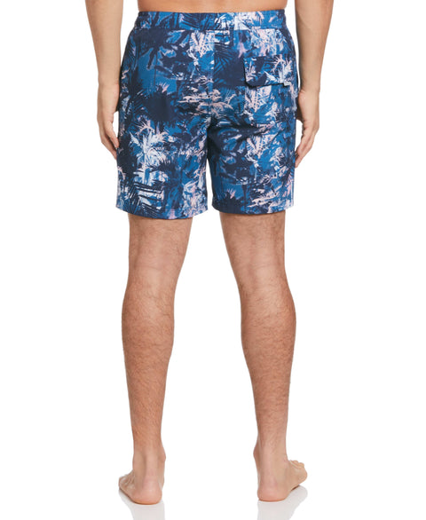 Palm Print 7" Swim Short (Dress Blues) 