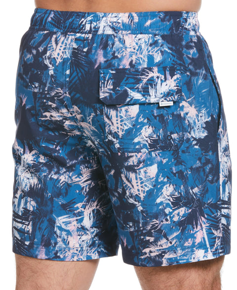 Palm Print 7" Swim Short (Dress Blues) 