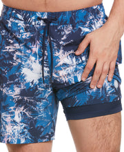 Palm Print 7" Swim Short (Dress Blues) 