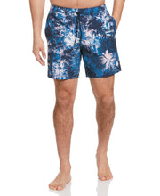 Palm Print 7" Swim Short (Dress Blues) 