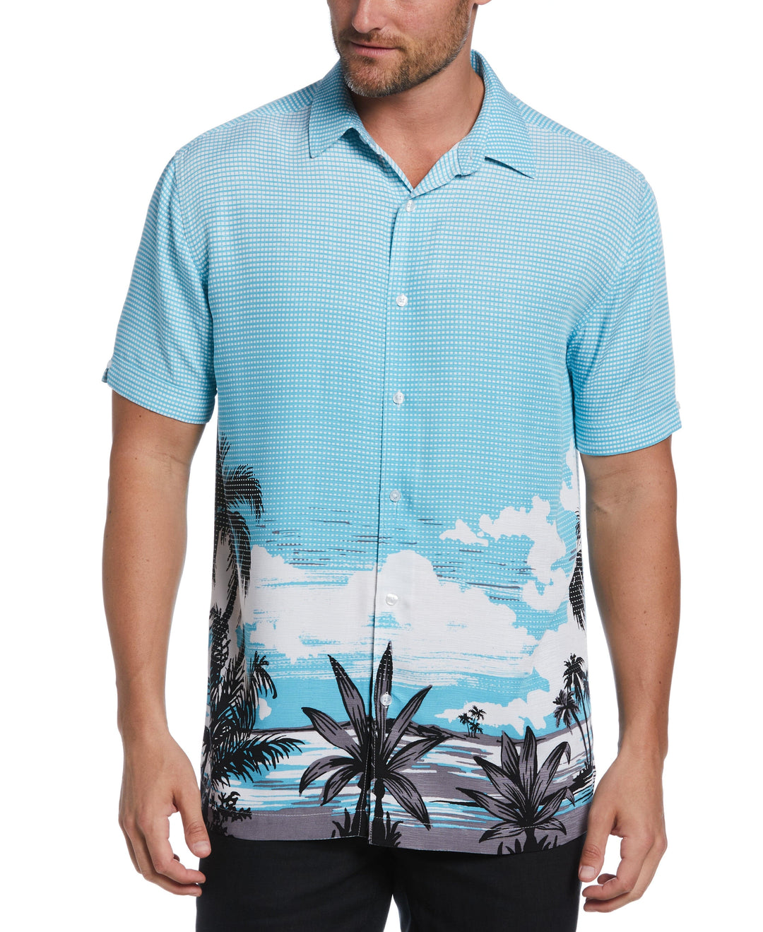 Palm Sky Print Shirt (Maui Blue) 