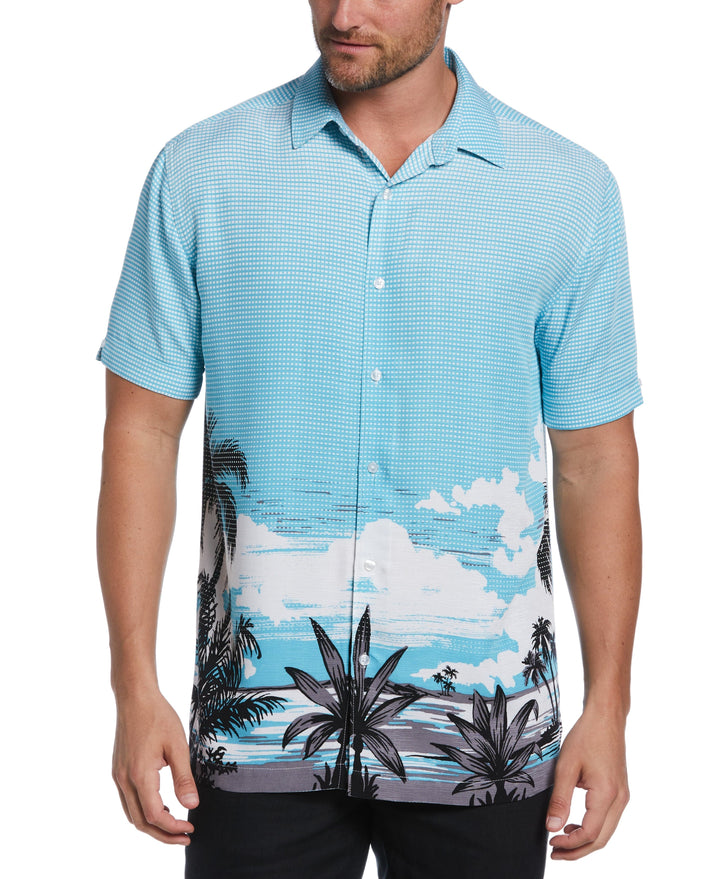 Palm Sky Print Shirt (Maui Blue) 