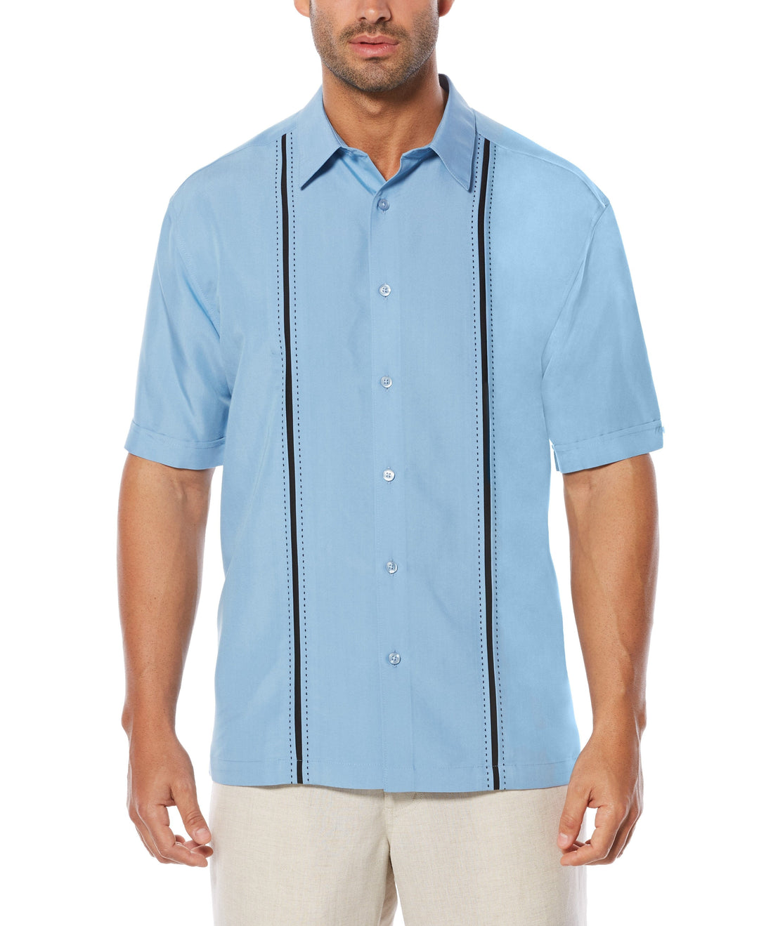 Big & Tall Short Sleeve Insert Panels With Pickstitch Shirt-Casual Shirts-Allure-2XLT-Cubavera