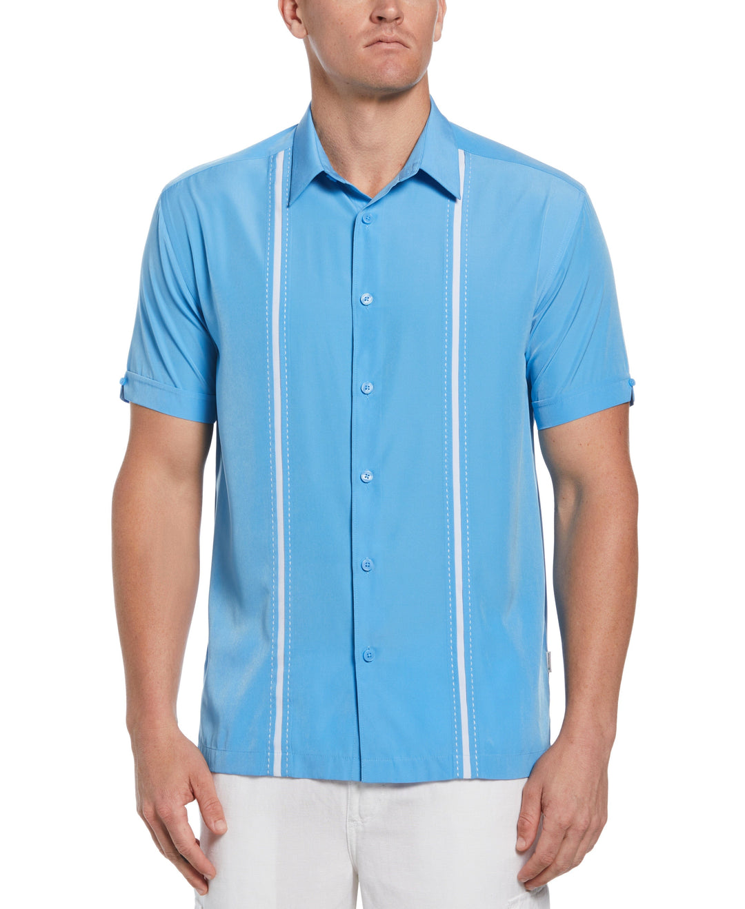 Pick Stitch Panel Shirt (Azure Blue) 