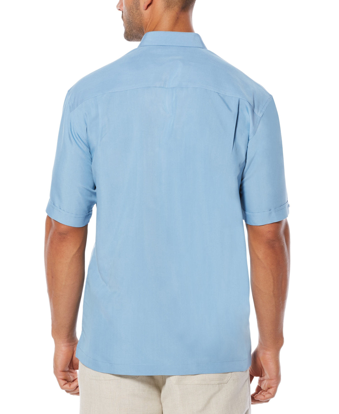 Big & Tall Short Sleeve Insert Panels With Pickstitch Shirt-Casual Shirts-Cubavera