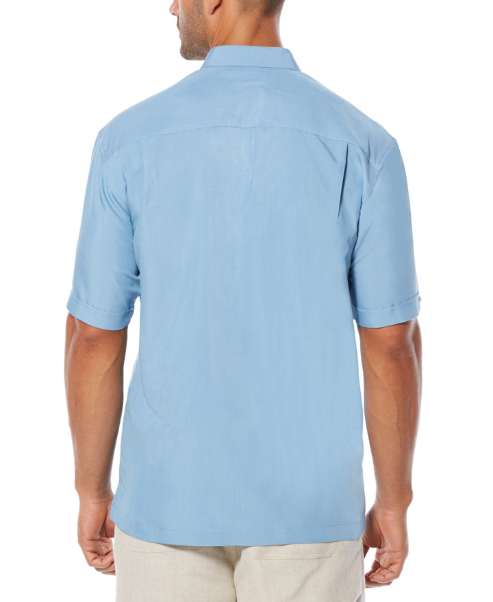 Big & Tall Short Sleeve Insert Panels With Pickstitch Shirt-Casual Shirts-Cubavera