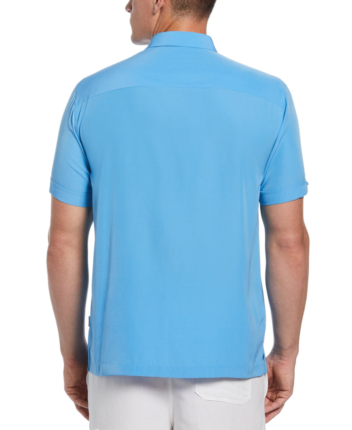 Pick Stitch Panel Shirt (Azure Blue) 