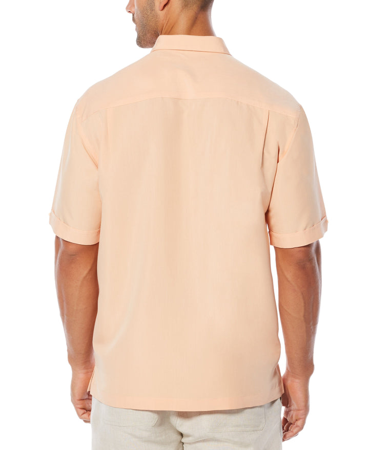 Short Sleeve Insert Panels With Pick Stitch Shirt-Casual Shirts-Cubavera