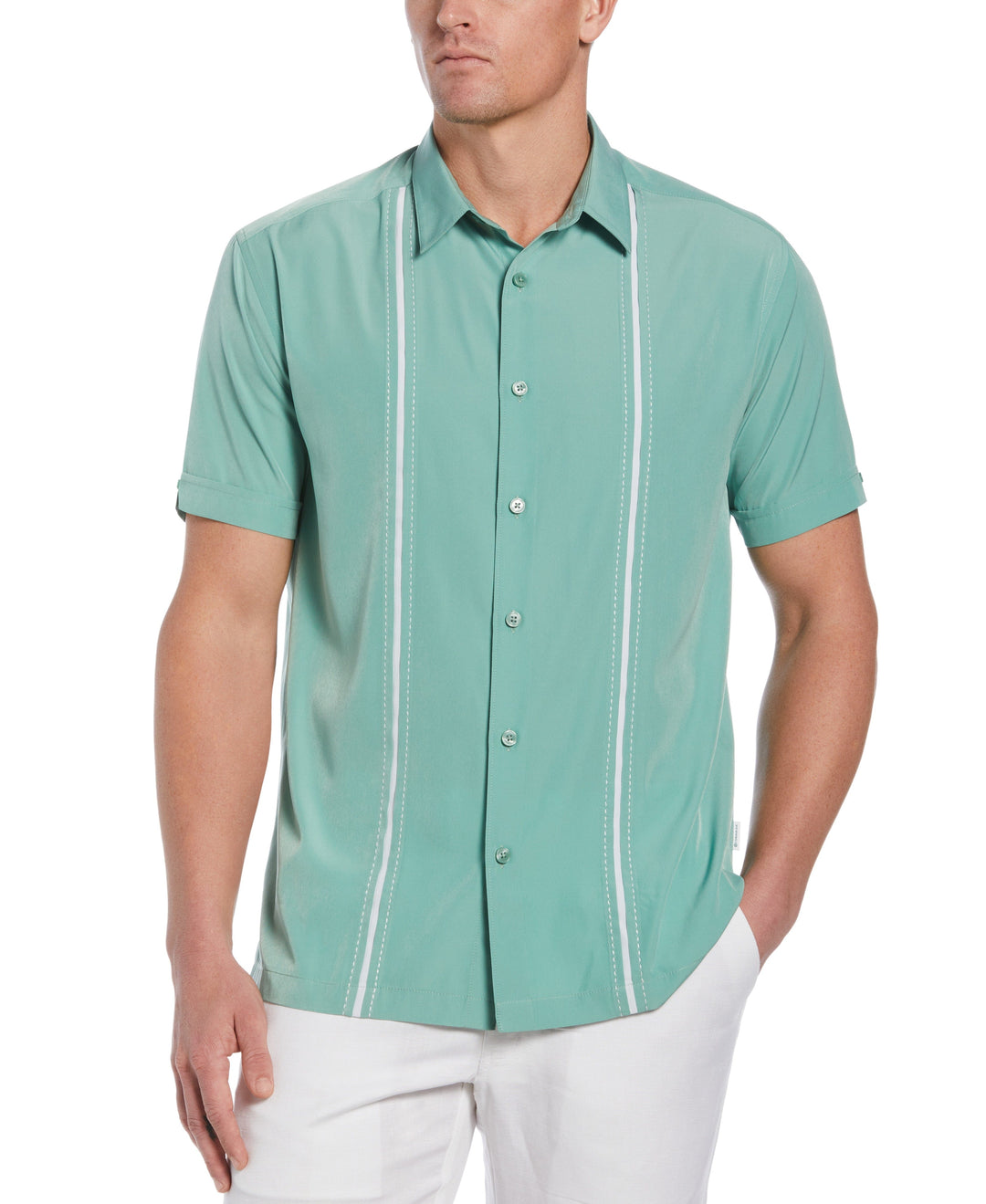 Big & Tall Pick Stitch Panel Shirt (Malachite Green) 