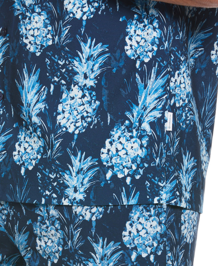 Pineapple Print Button Down Shirt (Dress Blues) 