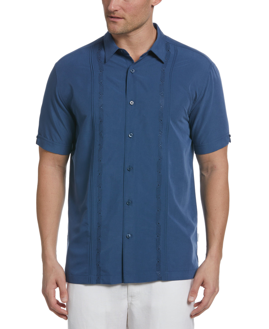 Pintuck Geo Embroidery Shirt (Dark Denim) 