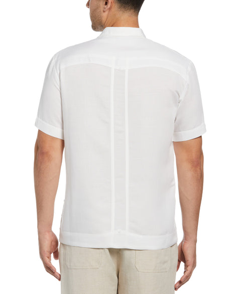 Short Sleeve Embroidered Guayabera (Bright White) 