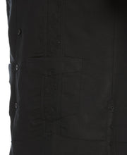 Short Sleeve Embroidered Guayabera (Jet Black) 