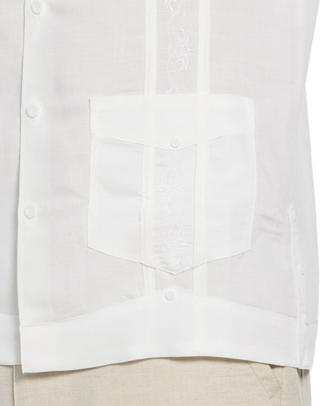 Short Sleeve Embroidered Guayabera (Bright White) 