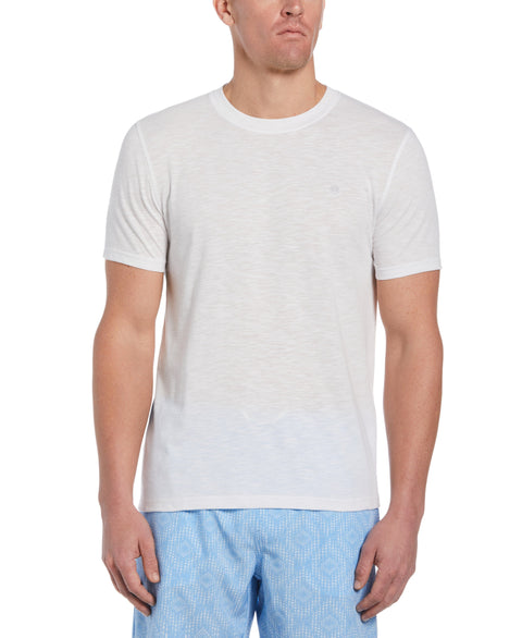 Solid Slub Crew Neck Tee-Brilliant White-XL-Cubavera