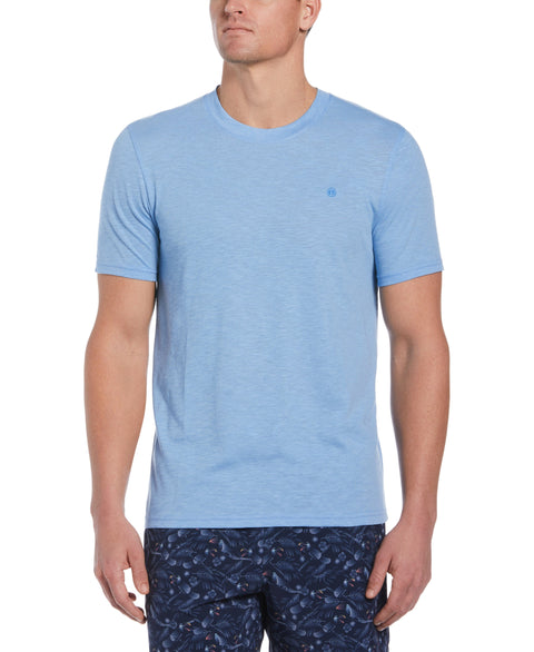 Solid Slub Crew Neck Tee-Little Boy Blue-XL-Cubavera