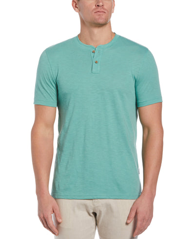 Solid Slub Henley-Malachite Green-S-Cubavera