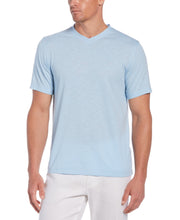 Slub V-Neck Tee-Casual Shirts-Cerulean-M-Cubavera