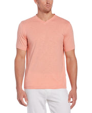 Slub V-Neck Tee-Casual Shirts-Coral Haze-XL-Cubavera