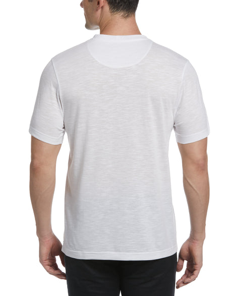 Solid Slub V-Neck Tee (Brilliant White) 