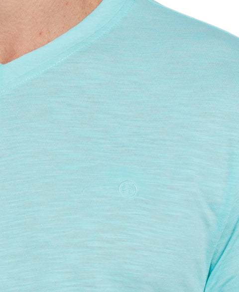 Solid Slub V-Neck Tee--Cubavera