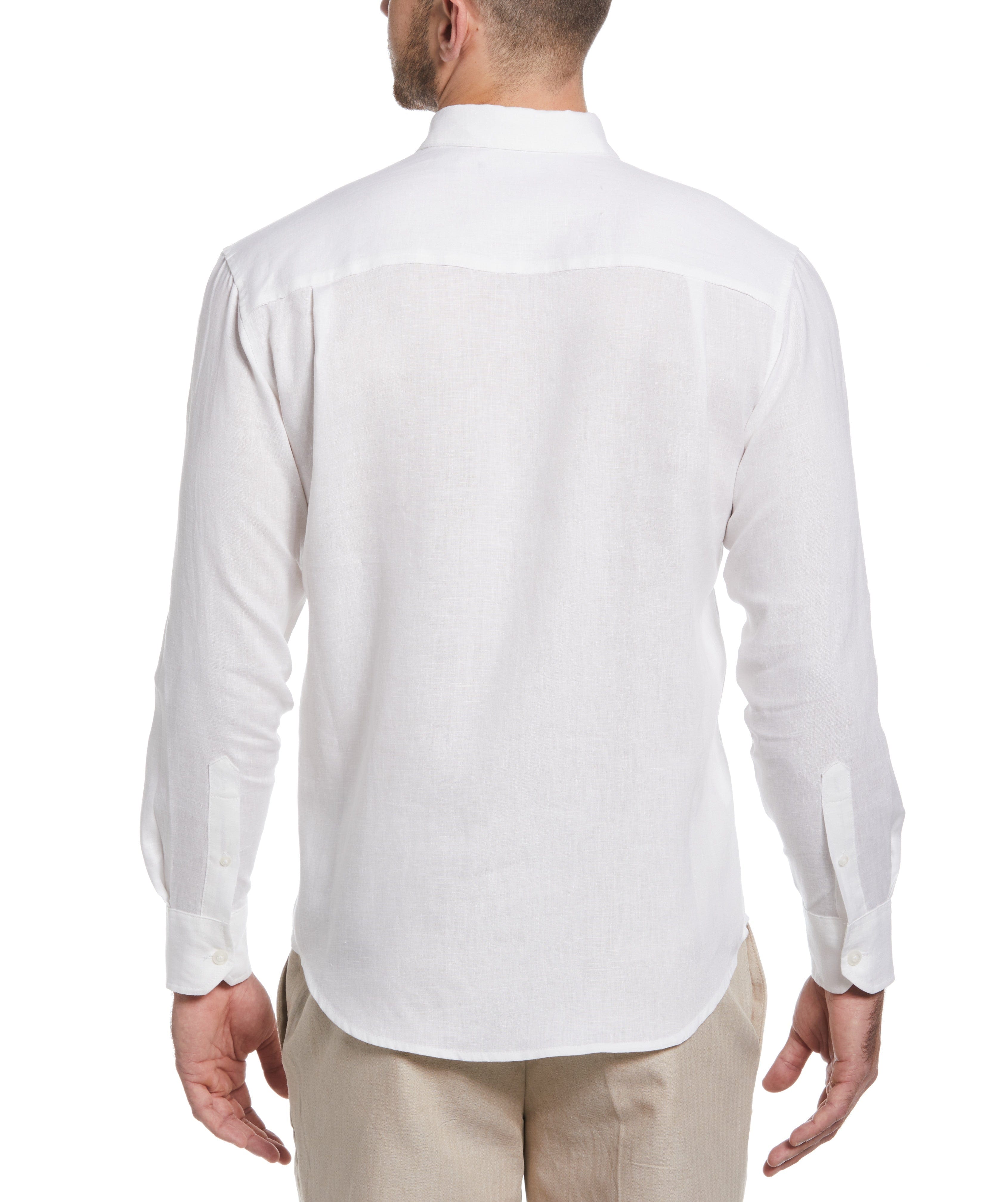 100% Linen Solid Sport Shirt | Cubavera