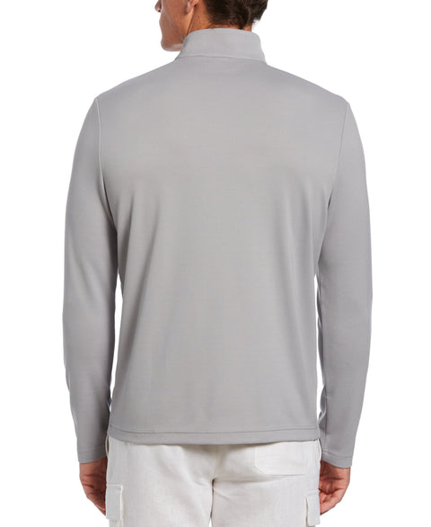 Solid Textured 1/4 Zip Pullover Sweater--Cubavera