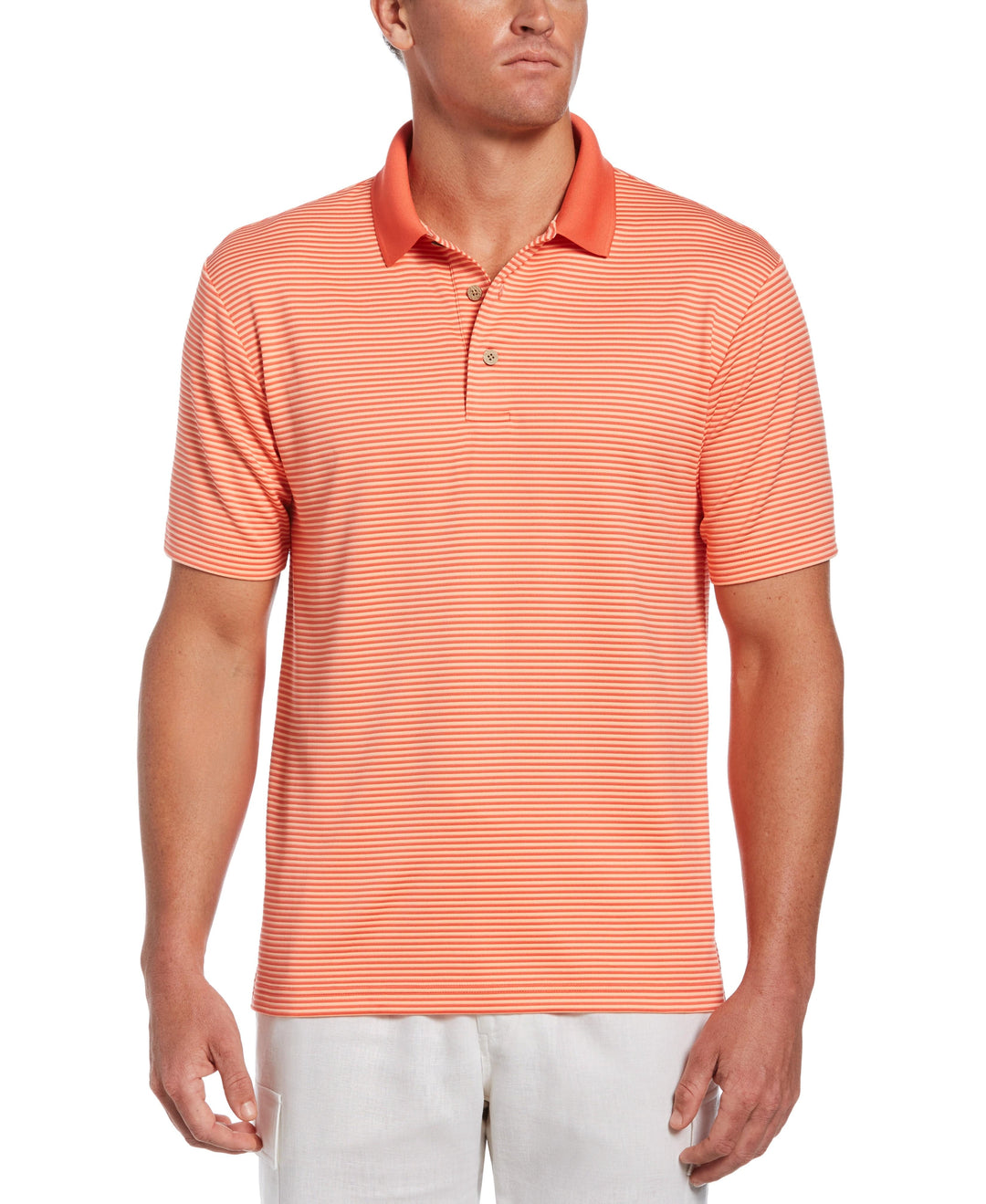 Stripe Polo (Hot Coral) 