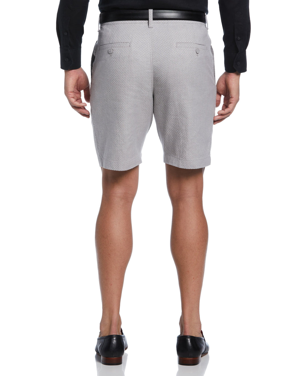 Textured Linen-Blend Flat Front Short (Sleet) 