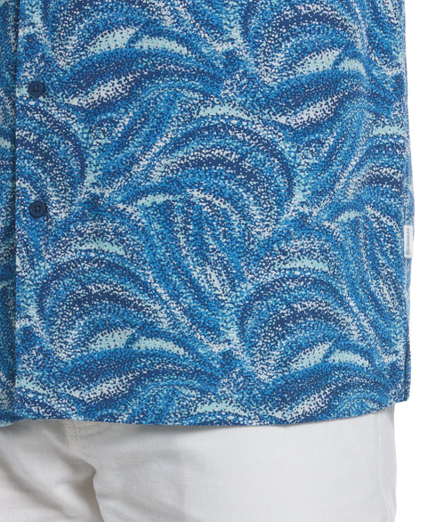 Textured Wave Print Shirt (Mediterranian Blue) 