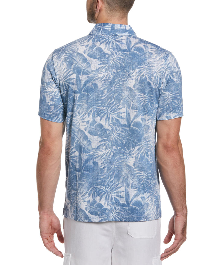 Tonal Tropical Print Polo (Federal Blue) 
