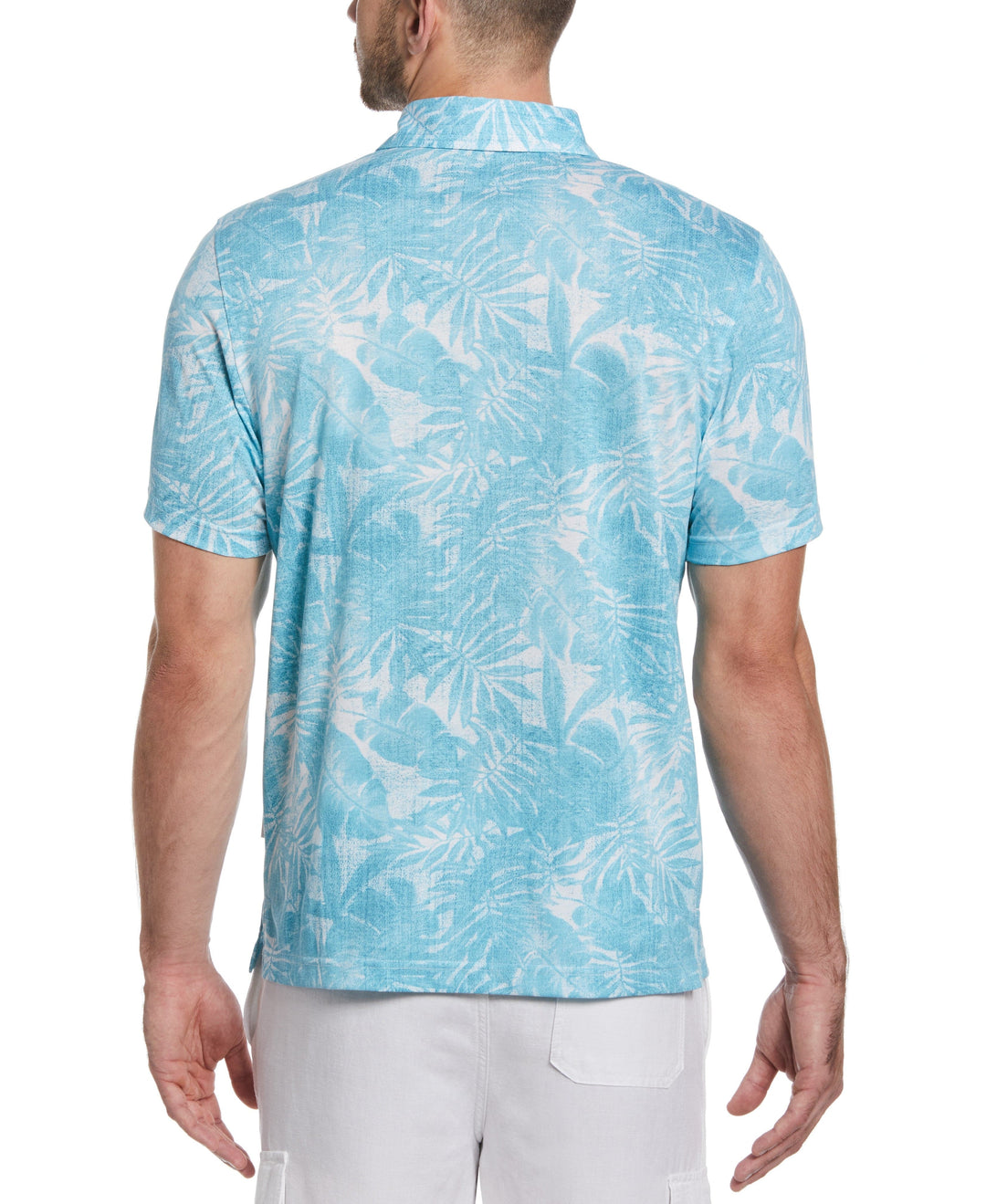 Tonal Tropical Print Polo (Maui Blue) 