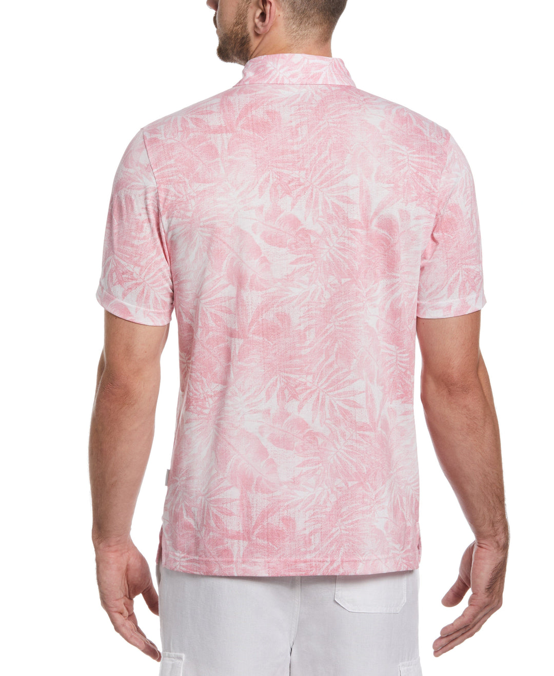 Tonal Tropical Print Polo (Wild Rose) 