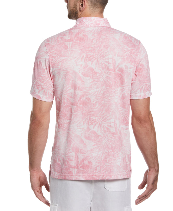 Tonal Tropical Print Polo (Wild Rose) 