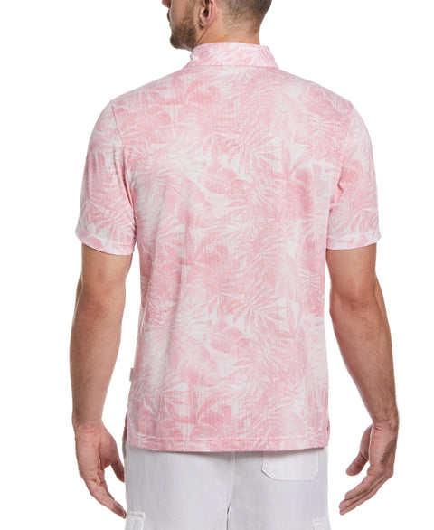 Tonal Tropical Print Polo (Wild Rose) 